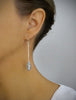Silver dangle earrings with grey Austrian crystal pavé drops