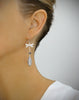 Silver dragonfly and grey Austrian pavé drop earrings