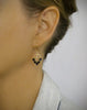 Heart filigree earrings with black Austrian crystals