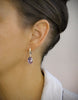 Silver hoop earrings with Tanzanite Austrian drops