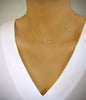 Gold necklace with light amethyst Austrian crystal ball and pearls
