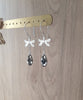 Silver dragonfly earrings with Black Diamond Austrian drops