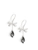 Silver dragonfly earrings with Black Diamond Austrian drops