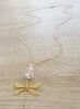 Long dragonfly necklace with clear Swarovski crystals