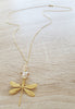 Long dragonfly necklace with Swarovski crystals