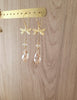 Gold dragonfly earrings with Golden Shadow drops