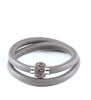 Grey double wrap leather bracelet with Swarovski crystals - Dige Designs