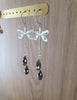 Silver dragonfly and Black Diamond Swarovski crystal earrings