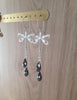 Silver dragonfly and Black Diamond Swarovski crystal earrings