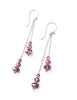 Silver dangle earrings with amethyst Austrian crystals