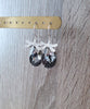 Silver dragonfly earrings with black diamond Austrian drops