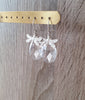 Silver dragonfly earrings with clear Austrian drops