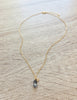 Short 18K gold plated necklace with Black Diamond crystal drop and charm