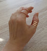 Dige Designs rose goldplated triple band ring