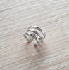 Rhodium plated triple band ring - Dige Designs