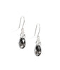 Silver earrings with black diamond Swarovski crystal drops