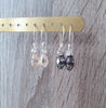 Silver earrings with Golden Shadow and Black Diamond Swarovski crystal drops