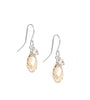 Silver earrings with Golden Shadow Austrian crystal drops and charms