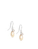 Silver earrings with Golden Shadow Austrian drops adn charms