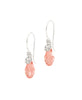 Silver earrings with Rose Peach Swarovski crystal drops