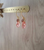 Gold earrings with Rose Peach Swarovski crystal drops