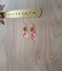 18K gold plated earrings handmade with Rose Peach Swarovski crystal drop and balls