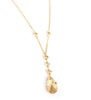 Long 18K gold necklace with Golden Shadow Swarovski crystals