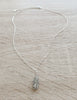 Short silver necklace with grey Swarovski crystal pavé pendant
