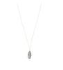 Short silver necklace with a grey Swarovski crystal pavé pendant
