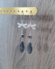 Silver dragonfly and Black Diamond pavé drops earrings