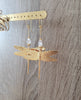 Gold dragonfly earrings with Crystal Swarovski crystal drops