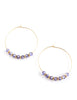 Gold hoop earrings with Tanzanite Swarovski crystals