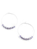 Silver hoop earrings with Tanzanite Austrian crystals 