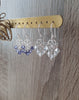 Silver filigree earrings with Tanzanite and Blue Shade Austrian crystals