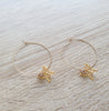 DIge Desigs gold butterfly hoop earrings