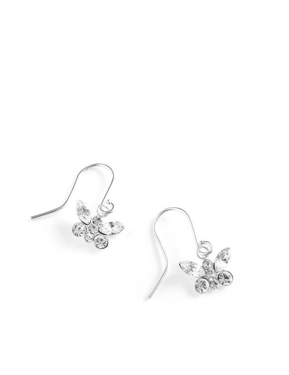 Dige Designs silver butterfly earrings with crystals