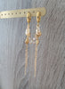 Gold seashell hoop earrings with Golden Shadow Austrian drops