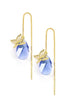 Light Sapphire Swarovski drops and butterfly threader earrings