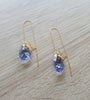 Swarovski tanzanite drops and butterfly threader earrings