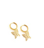 18K gold plated huggie hoop earrings with butterflies
