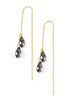 Black diamond Swarovski chain threader earrings