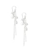 Silver earrings with clear crystal drops and swirls