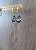 Ggold hoop earrings with black diamond Swarovski crystal drops