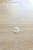Dige Designs silver double chain seashell Y necklace