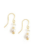 18K goldplated white pearl earrings with clear Swarovski crystal butterflies