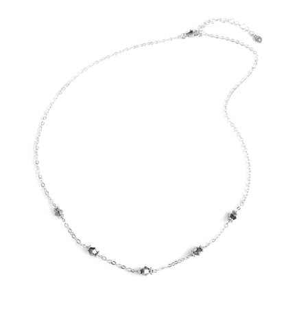 Silver plated choker necklace with Black Silver Night Swarovski crystals