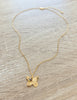 Short 18K gold plated butterfly necklace with Black Diamond crystal