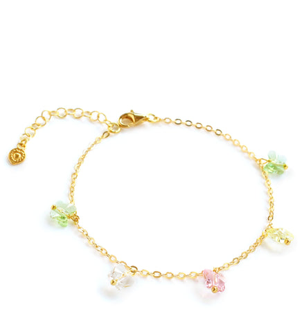 Gold Swarovski crystal butterfly bracelet