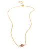 18K Gold plated necklace with Light Amethyst Swarovski crystal ball and freshwater pearls