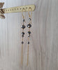 Gold earrings with black diamond Austrian crystals